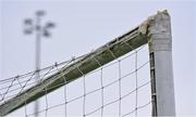 15 September 2023; A repaired goalpost before the Sports Direct Men’s FAI Cup quarter-final match between Drogheda United and Bohemians at Weavers Park in Drogheda, Louth. Photo by Seb Daly/Sportsfile