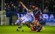15 September 2023; Krystian Nowak of Bohemians is fouled by Adam Foley of Drogheda United during the Sports Direct Men’s FAI Cup quarter-final match between Drogheda United and Bohemians at Weavers Park in Drogheda, Louth. Photo by Seb Daly/Sportsfile