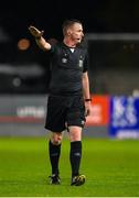15 September 2023; Referee Damien MacGraith during the Sports Direct Men’s FAI Cup quarter-final match between Drogheda United and Bohemians at Weavers Park in Drogheda, Louth. Photo by Seb Daly/Sportsfile