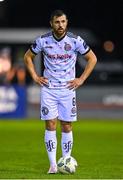 15 September 2023; Jordan Flores of Bohemians during the Sports Direct Men’s FAI Cup quarter-final match between Drogheda United and Bohemians at Weavers Park in Drogheda, Louth. Photo by Seb Daly/Sportsfile