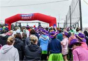 16 September 2023; Players make their way to the warm-up before the 2023 LGFA/Sports Direct Gaelic4Mothers&Others National Blitz Day at Naomh Mearnóg GAA club in Portmarnock, Dublin. Photo by Piaras Ó Mídheach/Sportsfile