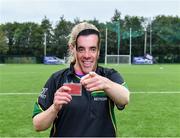 16 September 2023; Patricia Scullion of the Galbally team from Tyrone, dressed as gaelic football referee Seán Hurson during the 2023 LGFA/Sports Direct Gaelic4Mothers&Others National Blitz Day at Naomh Mearnóg GAA club in Portmarnock, Dublin. Photo by Piaras Ó Mídheach/Sportsfile