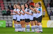 16 September 2023; Sligo Rovers players before the Sports Direct Women's FAI Cup quarter-final match between Bohemians and Sligo Rovers at Dalymount Park in Dublin. Photo by Seb Daly/Sportsfile