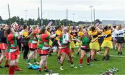 16 September 2023; Players during the warm-up before the 2023 LGFA/Sports Direct Gaelic4Mothers&Others National Blitz Day at Naomh Mearnóg GAA club in Portmarnock, Dublin. Photo by Piaras Ó Mídheach/Sportsfile