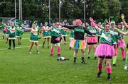 16 September 2023; Players during the warm-up before the 2023 LGFA/Sports Direct Gaelic4Mothers&Others National Blitz Day at Naomh Mearnóg GAA club in Portmarnock, Dublin. Photo by Piaras Ó Mídheach/Sportsfile