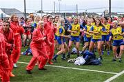 16 September 2023; Players during the warm-up before the 2023 LGFA/Sports Direct Gaelic4Mothers&Others National Blitz Day at Naomh Mearnóg GAA club in Portmarnock, Dublin. Photo by Piaras Ó Mídheach/Sportsfile