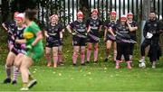 16 September 2023; Players from the Clara team in Offaly look on during the 2023 LGFA/Sports Direct Gaelic4Mothers&Others National Blitz Day at Naomh Mearnóg GAA club in Portmarnock, Dublin. Photo by Piaras Ó Mídheach/Sportsfile