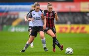 16 September 2023; Emma Hansberry of Sligo Rovers and Fiona Donnelly of Bohemians during the Sports Direct Women's FAI Cup quarter-final match between Bohemians and Sligo Rovers at Dalymount Park in Dublin. Photo by Seb Daly/Sportsfile