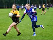 16 September 2023; Jackie McKitterick of Corduff in Dublin in action against St Conleth's in Kildare during the 2023 LGFA/Sports Direct Gaelic4Mothers&Others National Blitz Day at Naomh Mearnóg GAA club in Portmarnock, Dublin. Photo by Piaras Ó Mídheach/Sportsfile