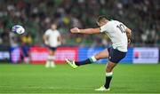 16 September 2023; Jonathan Sexton of Ireland kicks a penalty during the 2023 Rugby World Cup Pool B match between Ireland and Tonga at Stade de la Beaujoire in Nantes, France. Photo by Brendan Moran/Sportsfile