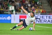 16 September 2023; Jonathan Sexton of Ireland celebrates scoring his side's fourth try to become his country's all-time top points scorer in international rugby during the 2023 Rugby World Cup Pool B match between Ireland and Tonga at Stade de la Beaujoire in Nantes, France. Photo by Brendan Moran/Sportsfile