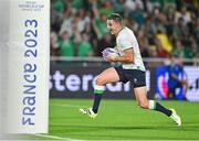 16 September 2023; Jonathan Sexton of Ireland on his way to scoring his side's fourth try to become his country's all-time record points scorer in international rugbyduring the 2023 Rugby World Cup Pool B match between Ireland and Tonga at Stade de la Beaujoire in Nantes, France. Photo by Brendan Moran/Sportsfile