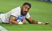 16 September 2023; Bundee Aki of Ireland after scoring his side's sixth try during the 2023 Rugby World Cup Pool B match between Ireland and Tonga at Stade de la Beaujoire in Nantes, France. Photo by Brendan Moran/Sportsfile