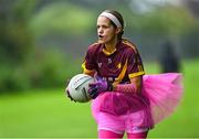 16 September 2023; Celina Carthy of St Maur's in Dublin during the 2023 LGFA/Sports Direct Gaelic4Mothers&Others National Blitz Day at Naomh Mearnóg GAA club in Portmarnock, Dublin. Photo by Piaras Ó Mídheach/Sportsfile