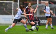 16 September 2023; Lauren Boles of Sligo Rovers and Mia Dodd of Bohemians during the Sports Direct Women's FAI Cup quarter-final match between Bohemians and Sligo Rovers at Dalymount Park in Dublin. Photo by Seb Daly/Sportsfile