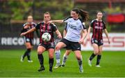 16 September 2023; Lauren Boles of Sligo Rovers in action against Mia Dodd of Bohemians during the Sports Direct Women's FAI Cup quarter-final match between Bohemians and Sligo Rovers at Dalymount Park in Dublin. Photo by Seb Daly/Sportsfile