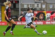 16 September 2023; Alice Lillie of Sligo Rovers in action against Lynn Craven of Bohemians during the Sports Direct Women's FAI Cup quarter-final match between Bohemians and Sligo Rovers at Dalymount Park in Dublin. Photo by Seb Daly/Sportsfile