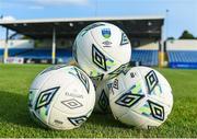 21 August 2023; UCD branded matchballs before the Sports Direct Men’s FAI Cup Second Round match between UCD and Galway United at the UCD Bowl in Dublin. Photo by John Sheridan/Sportsfile