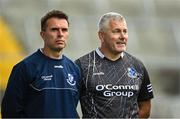 17 September 2023; Sarsfields selector Diarmuid O'Sullivan, right, and Sarsfields manager John Crowley before the Cork County Premier Senior Club Hurling Championship quarter-final match between Blackrock and Sarsfields at Páirc Uí Chaoimh in Cork. Photo by Eóin Noonan/Sportsfile