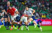 16 September 2023; Garry Ringrose of Ireland makes a break during the 2023 Rugby World Cup Pool B match between Ireland and Tonga at Stade de la Beaujoire in Nantes, France. Photo by Brendan Moran/Sportsfile