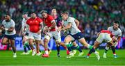 16 September 2023; Garry Ringrose of Ireland makes a break during the 2023 Rugby World Cup Pool B match between Ireland and Tonga at Stade de la Beaujoire in Nantes, France. Photo by Brendan Moran/Sportsfile