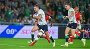16 September 2023; Jonathan Sexton of Ireland on his way to scoring his side's fourth try and becoming his country's all-time record points scorer in international rugby during the 2023 Rugby World Cup Pool B match between Ireland and Tonga at Stade de la Beaujoire in Nantes, France. Photo by Brendan Moran/Sportsfile