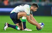 16 September 2023; Ross Byrne of Ireland during the 2023 Rugby World Cup Pool B match between Ireland and Tonga at Stade de la Beaujoire in Nantes, France. Photo by Brendan Moran/Sportsfile