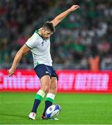 16 September 2023; Ross Byrne of Ireland during the 2023 Rugby World Cup Pool B match between Ireland and Tonga at Stade de la Beaujoire in Nantes, France. Photo by Brendan Moran/Sportsfile