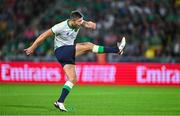 16 September 2023; Ross Byrne of Ireland during the 2023 Rugby World Cup Pool B match between Ireland and Tonga at Stade de la Beaujoire in Nantes, France. Photo by Brendan Moran/Sportsfile