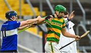 17 September 2023; Cian Darcy of Sarsfields tussles with John Cashman of Blackrock during the Cork County Premier Senior Club Hurling Championship quarter-final match between Blackrock and Sarsfields at Páirc Uí Chaoimh in Cork. Photo by Eóin Noonan/Sportsfile