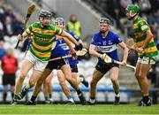 17 September 2023; Shane O'Keeffe of Blackrock is tackled by Aaron Myers of Sarsfields during the Cork County Premier Senior Club Hurling Championship quarter-final match between Blackrock and Sarsfields at Páirc Uí Chaoimh in Cork. Photo by Eóin Noonan/Sportsfile