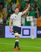 16 September 2023; Ryan Baird of Ireland after the 2023 Rugby World Cup Pool B match between Ireland and Tonga at Stade de la Beaujoire in Nantes, France. Photo by Brendan Moran/Sportsfile