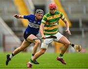 17 September 2023; Alan Connolly of Blackrock in action against Jack O'Connor of Sarsfields during the Cork County Premier Senior Club Hurling Championship quarter-final match between Blackrock and Sarsfields at Páirc Uí Chaoimh in Cork. Photo by Eóin Noonan/Sportsfile