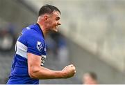 17 September 2023; James Sweeney of Sarsfields celebrates after his side's victory in the Cork County Premier Senior Club Hurling Championship quarter-final match between Blackrock and Sarsfields at Páirc Uí Chaoimh in Cork. Photo by Eóin Noonan/Sportsfile