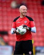 15 September 2023; Derry City goalkeeping coach Michael Dougherty during the SSE Airtricity Men's Premier Division match between Derry City and Shamrock Rovers at The Ryan McBride Brandywell Stadium in Derry. Photo by Stephen McCarthy/Sportsfile