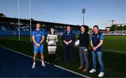 21 September 2023; Leinster Rugby and Dublin City University (DCU) have this morning announced a partnership with the aim of providing further practical learning opportunities for students studying on various academic programmes in DCU. There will also be opportunities to collaborate on applied research projects with the interdisciplinary team on Leinster’s player development pathway. Specifically, the collaboration will be between the Leinster player pathway staff at the Ken Wall Centre of Excellence at Energia Park and the faculty and students at the School of Health and Human Performance at Dublin City University. In attendance at today’s launch is, from left, Elite Player Development Officer Trevor Hogan, DCU associate professor Siobhán O'Connor, lead sub academy athletic performance coach Dave Fagan DCU assistant professor Enda Whyte and Sub-academy assistant athletic performance coach Padraic Phibbs at the Ken Wall Centre of Excellence in Dublin. Photo by Harry Murphy/Sportsfile