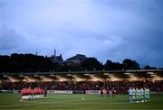 15 September 2023; Players, officials and supporters during a moment's applause before the SSE Airtricity Men's Premier Division match between Derry City and Shamrock Rovers at The Ryan McBride Brandywell Stadium in Derry. Photo by Stephen McCarthy/Sportsfile