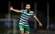 15 September 2023; Richie Towell of Shamrock Rovers during the SSE Airtricity Men's Premier Division match between Derry City and Shamrock Rovers at The Ryan McBride Brandywell Stadium in Derry. Photo by Stephen McCarthy/Sportsfile