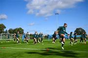 18 September 2023; Kyra Carusa and team-mates during a Republic of Ireland women training session at the FAI National Training Centre in Abbotstown, Dublin. Photo by Stephen McCarthy/Sportsfile