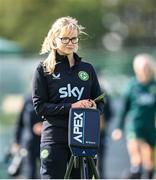 18 September 2023; STATSports analyst Claire Dunne during a Republic of Ireland women training session at the FAI National Training Centre in Abbotstown, Dublin. Photo by Stephen McCarthy/Sportsfile