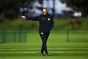 18 September 2023; Interim assistant coach Emma Byrne during a Republic of Ireland women training session at the FAI National Training Centre in Abbotstown, Dublin. Photo by Stephen McCarthy/Sportsfile