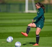 18 September 2023; Tyler Toland during a Republic of Ireland women training session at the FAI National Training Centre in Abbotstown, Dublin. Photo by Stephen McCarthy/Sportsfile