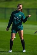 18 September 2023; Kyra Carusa during a Republic of Ireland women training session at the FAI National Training Centre in Abbotstown, Dublin. Photo by Stephen McCarthy/Sportsfile