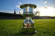 18 September 2023; A general view of the Leinster Senior Cup before the Leinster Football Senior Cup Final match between Usher Celtic and Bohemians at Dalymount Park in Dublin. Photo by Sam Barnes/Sportsfile
