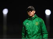 18 September 2023; Usher Celtic manager Wes Doyle during the Leinster Football Senior Cup Final match between Usher Celtic and Bohemians at Dalymount Park in Dublin. Photo by Sam Barnes/Sportsfile