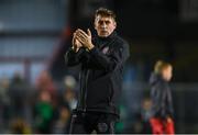 18 September 2023; Bohemians manager Declan Devine celebrates after their side's victory  during the Leinster Football Senior Cup Final match between Usher Celtic and Bohemians at Dalymount Park in Dublin. Photo by Sam Barnes/Sportsfile