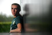 19 September 2023; Savannah McCarthy poses for a portrait during a Republic of Ireland women media conference at Castleknock Hotel in Dublin. Photo by Stephen McCarthy/Sportsfile