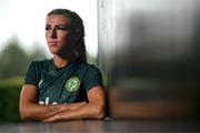 19 September 2023; Savannah McCarthy poses for a portrait during a Republic of Ireland women media conference at Castleknock Hotel in Dublin. Photo by Stephen McCarthy/Sportsfile