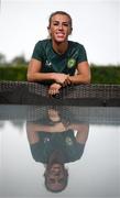 19 September 2023; Savannah McCarthy poses for a portrait during a Republic of Ireland women media conference at Castleknock Hotel in Dublin. Photo by Stephen McCarthy/Sportsfile