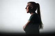 19 September 2023; Savannah McCarthy poses for a portrait during a Republic of Ireland women media conference at Castleknock Hotel in Dublin. Photo by Stephen McCarthy/Sportsfile